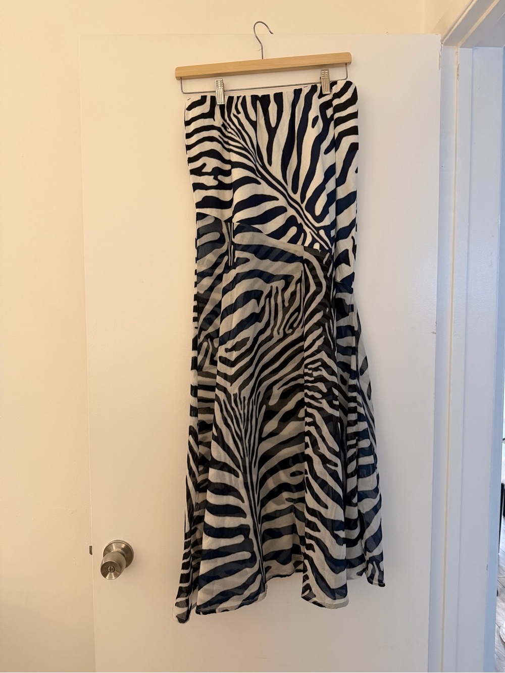 Seven Wonders Blue & White Zebra-Print Maxi Skirt - Picture 3 of 4